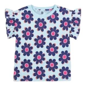 Tea Collection Easy Ruffle Sleeve Printed Tee Toddler Girls Size 3 NWT